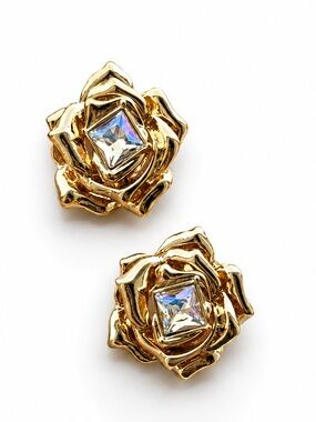 Vintage Rose Crystal Earrings